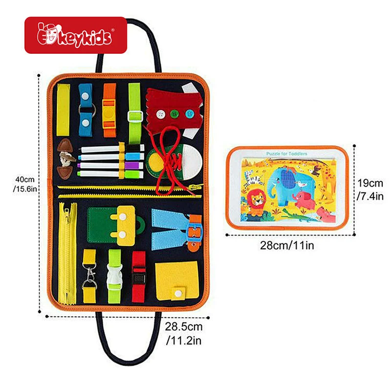 Hot Selling Montessori Travel Toy Soft Felt Busy Learning Board For Kids W12D527