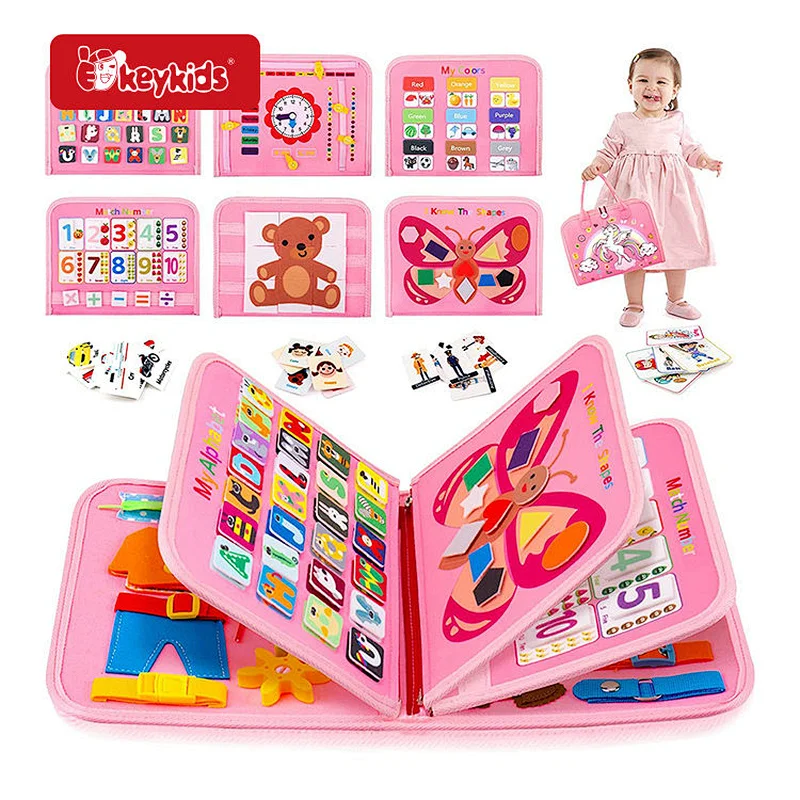 Hot Sale Early Learning Sensory Activity Book Felt Busy Board Toy For Kids W12D528
