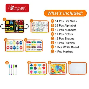 Hot Selling Montessori Travel Toy Soft Felt Busy Learning Board For Kids W12D527